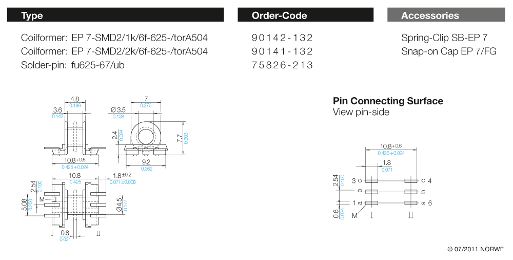 EP 7-SMD2/2k/6f-625-/torA504 technical product visual
