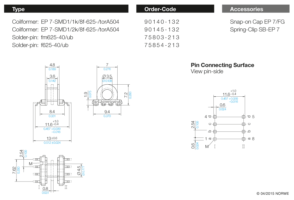 EP 7-SMD1/1k/8f-625-/torA504 technical product visual