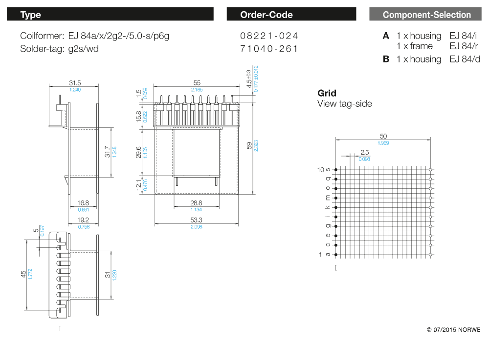 EJ 84a/x/2g2-/5,0-s/p6g technical product visual