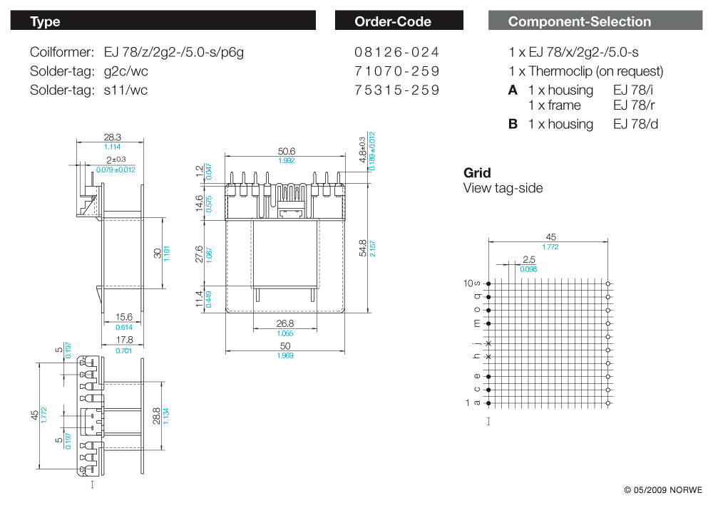 EJ 78/z/2g2-/5,0-s/p6g technical product visual