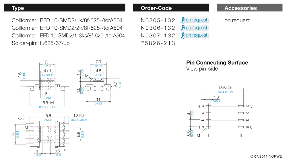 EFD 10-SMD2/1k/8f-625-/torA504 technical product visual
