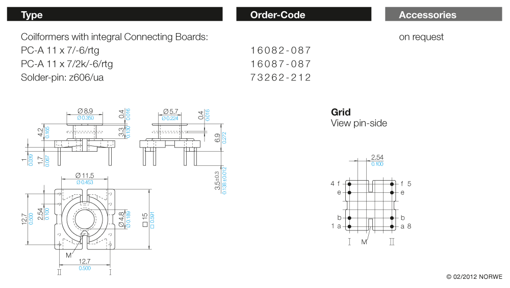 PC-A 11 x 7/-6/rtg nat. technical product visual