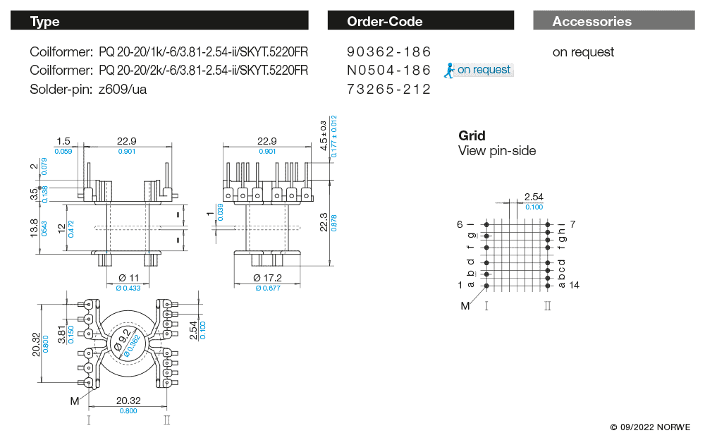 PQ 20-20/2k/-6/3,81-2,54-ii/SKYT.5220FR technical product visual
