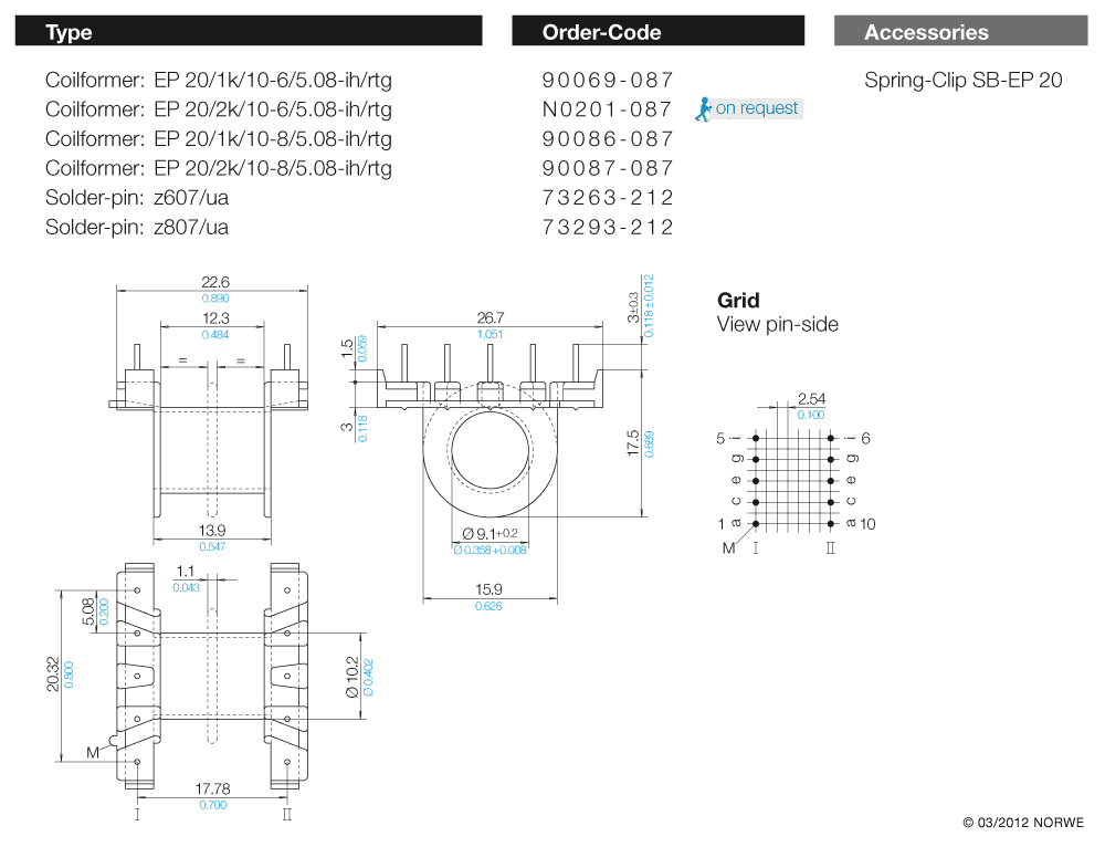 EP 20/1k/10-6/5,08-ih/rtg nat. technical product visual