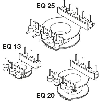 EQ 13 to EQ 30 Coil Formers with Solder Pins technical product overview