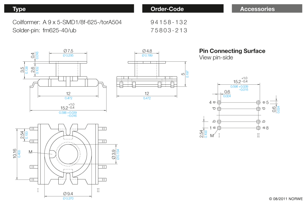 A 9 x 5-SMD1/8f-625-/torA504 technical product visual