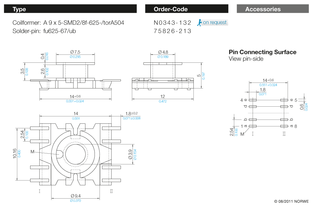 A 9 x 5-SMD2/8f-625-/torA504 technical product visual
