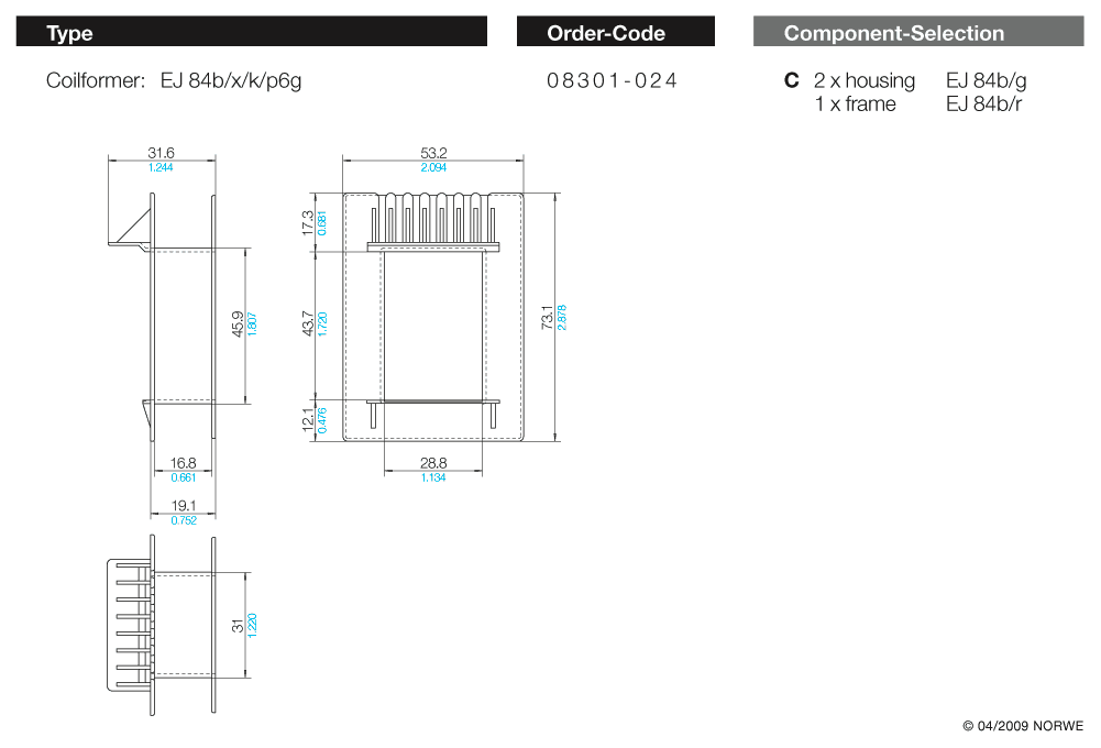 EJ 84b/x/k/p6g technical product visual