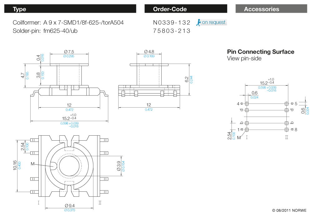 A 9 x 7-SMD1/8f-625-/torA504 technical product visual