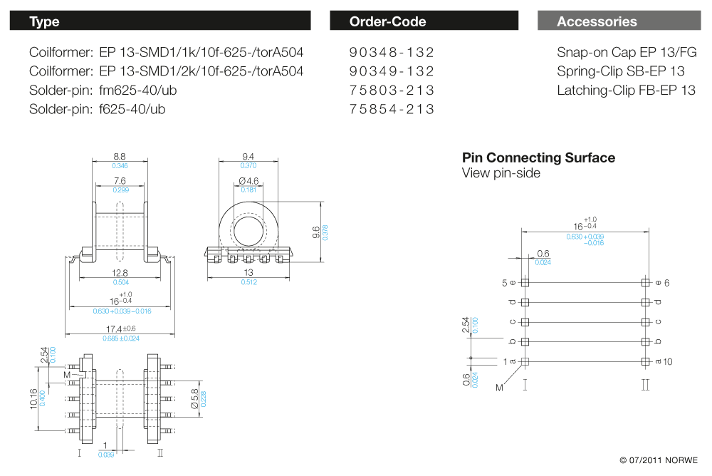 EP 13-SMD1/1k/10f-625-/torA504 technical product visual