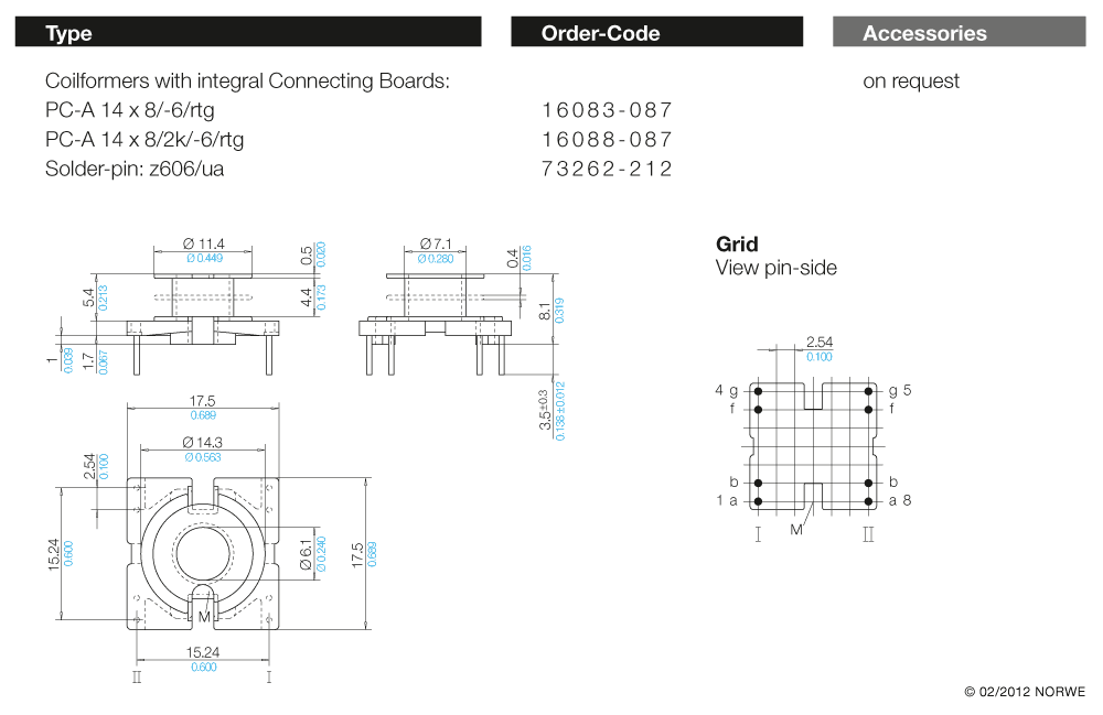 PC-A 14 x 8/-6/rtg nat. technical product visual