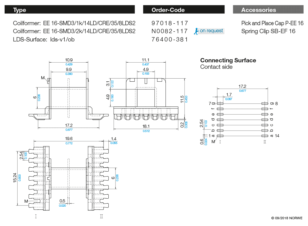 EE 16-SMD3/2k/14LD/2,54/CRE/35/8LDS2 technical product visual