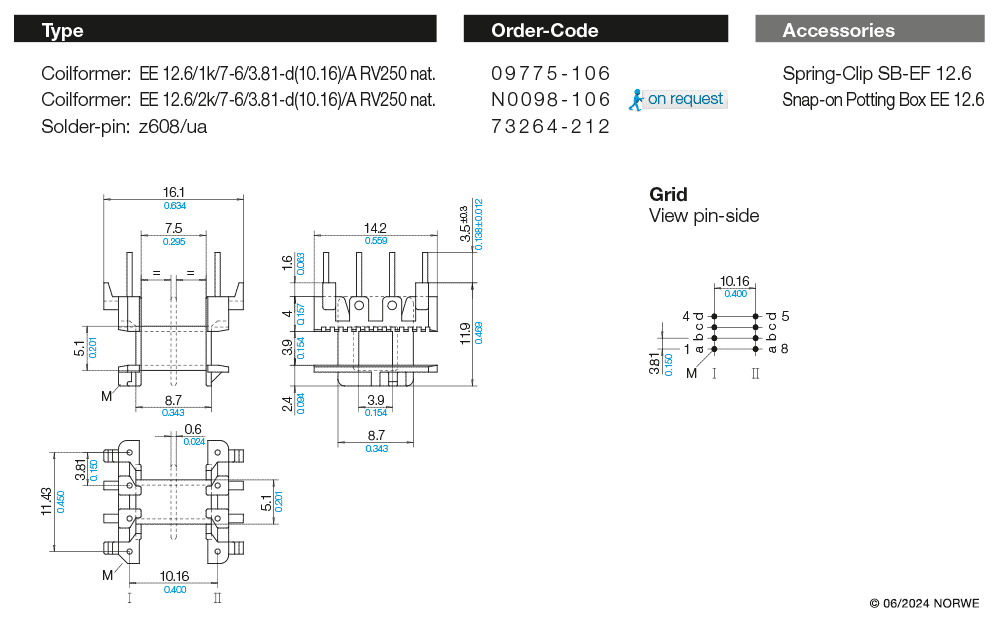 EE 12,6/2k/7-6/3,81-d(10,16)/A RV250 nat. technical preview