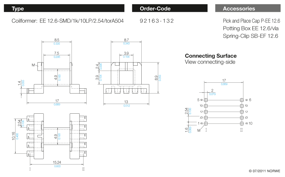 EE 12,6-SMD/1k/10LP/2,54/torA504 technical product visual
