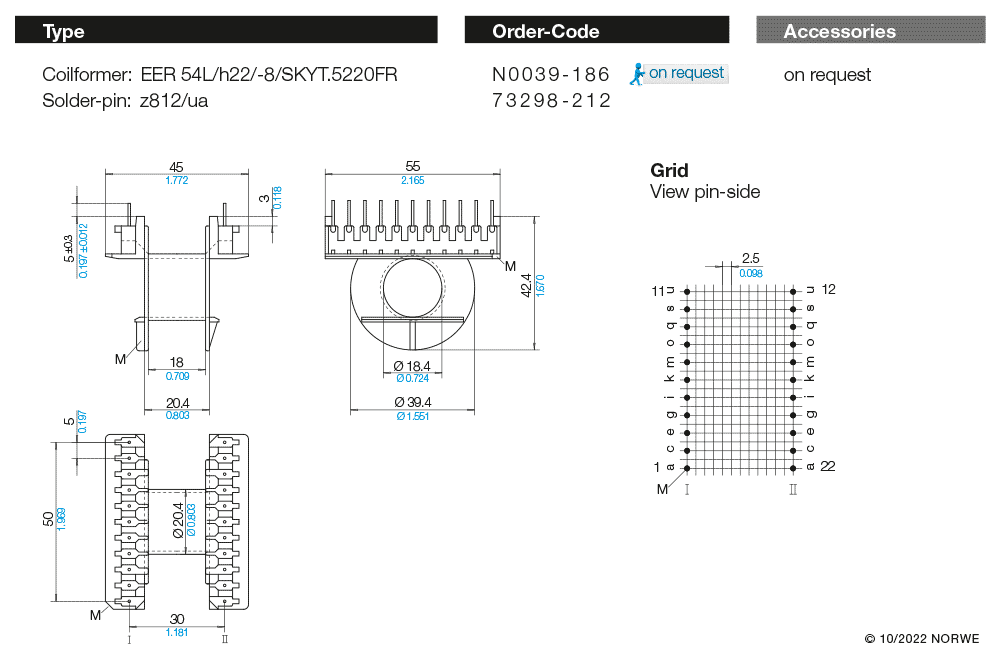 EER 54L/h20/-8/SKYT.5220FR technical preview