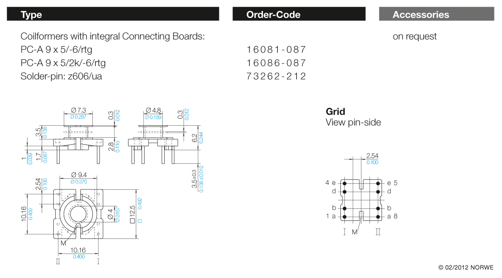 PC-A 9 x 5/-6/rtg nat. technical product visual