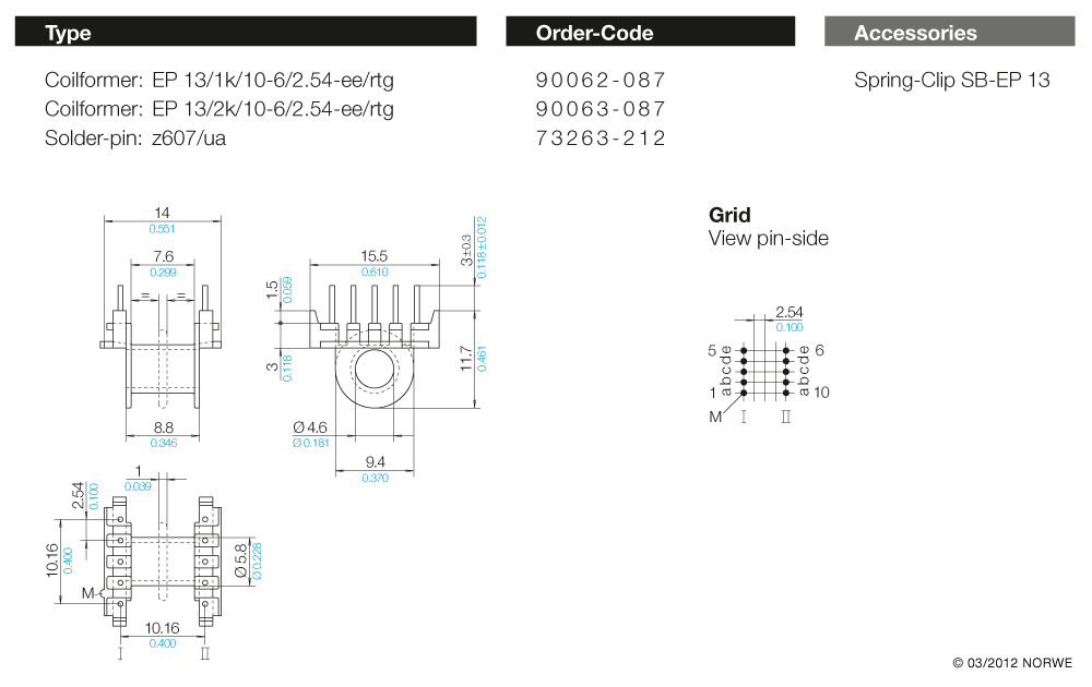 EP 13/1k/10-6/2,54-ee/rtg nat. technical product visual