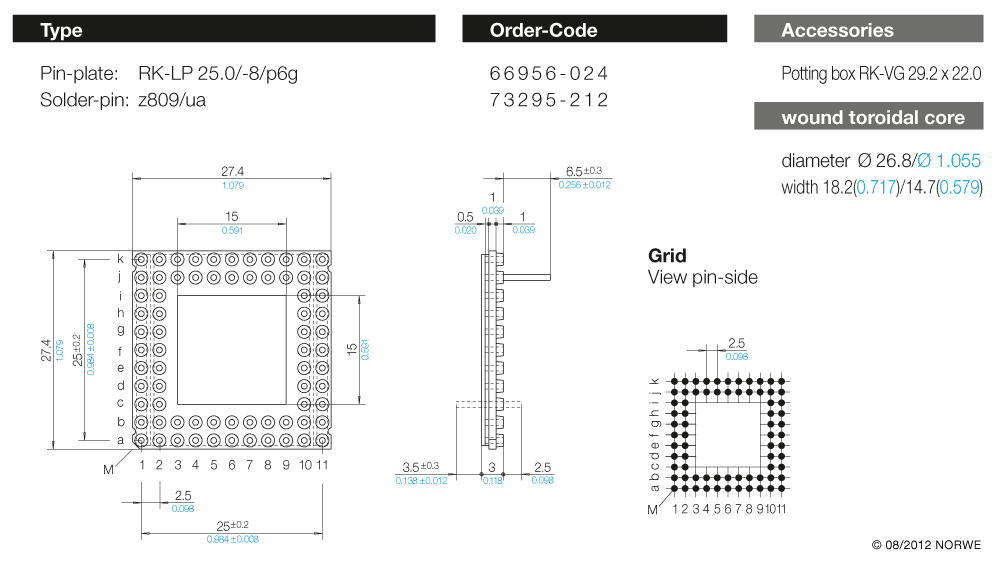 RK-LP 25,0/-8/p6g technical product visual