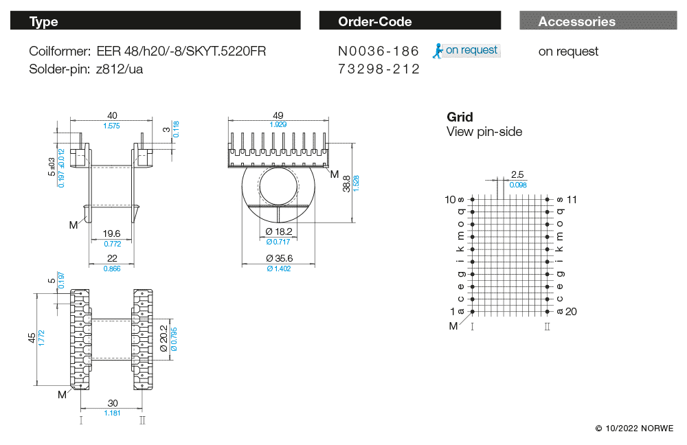 EER 48/h20/-8/SKYT.5220FR technical preview