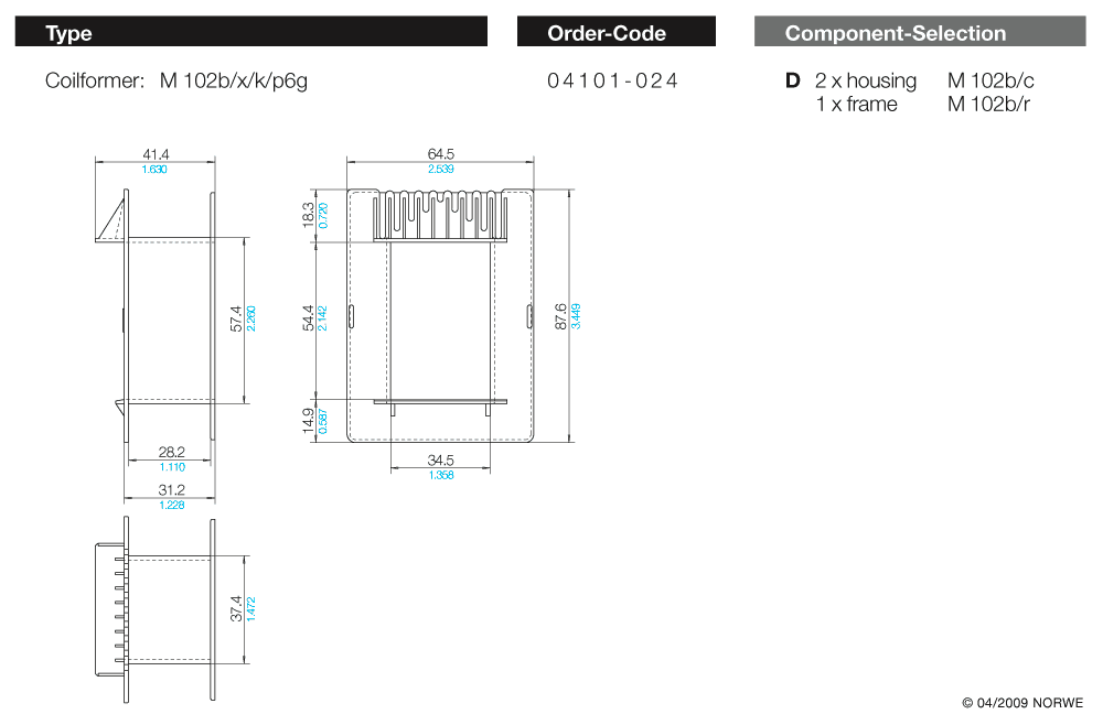 M 102b/x/k/p6g technical product visual