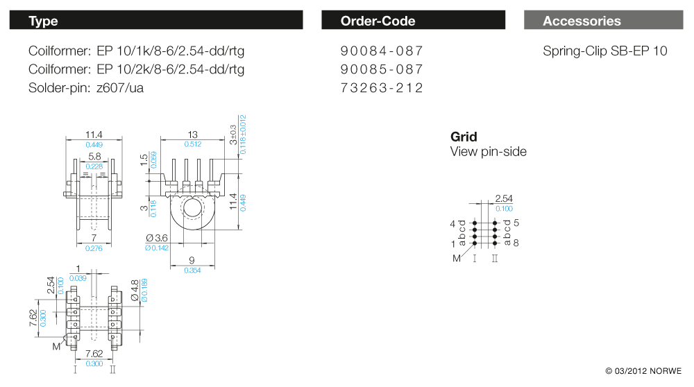 EP 10/1k/8-6/2,54-dd/rtg nat. technical product visual