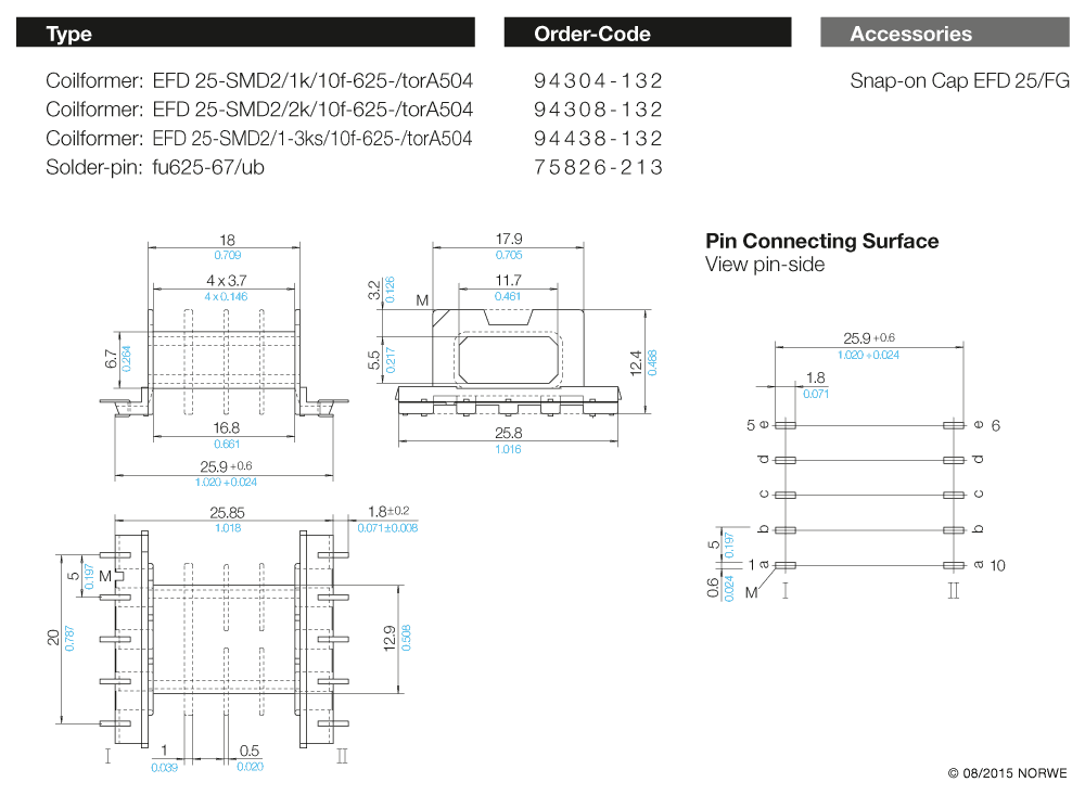 EFD 25-SMD2/1k/10f-625-/torA504 technical preview