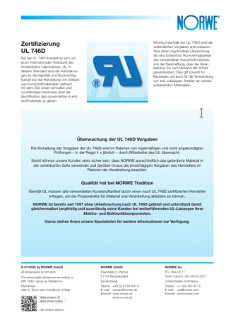 Zertifizierung UL 746D (PDF)